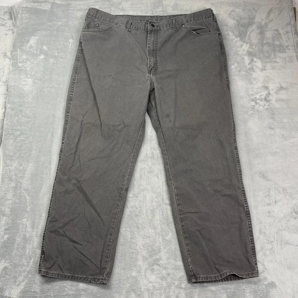 Dickies Carpenter‎ Pants Mens 44x30 Gray Canvas Work Outdoor Loose Fit Wide Leg